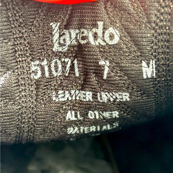 VTG LAREDO BLACK COWGIRL LEATHER BOOTS BIKER RODEO WESTERN RANCH 2” HEEL SZ  7 - Picture 13 of 15